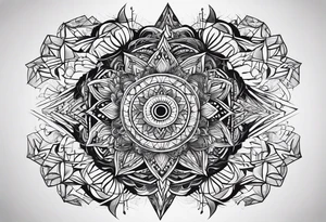 geometrical pattern middle object tattoo idea