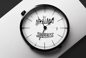 "no alarms and no surprises" in a handwritten font tattoo idea