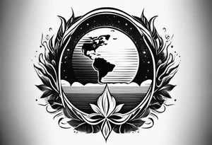 earth symbol, fire symbol tattoo idea