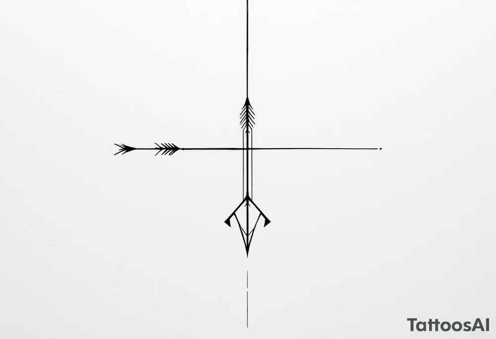 one  arrow  that look down tattoo idea