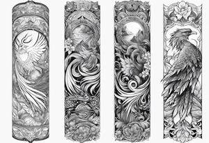Phoenix arm sleeve tattoo idea