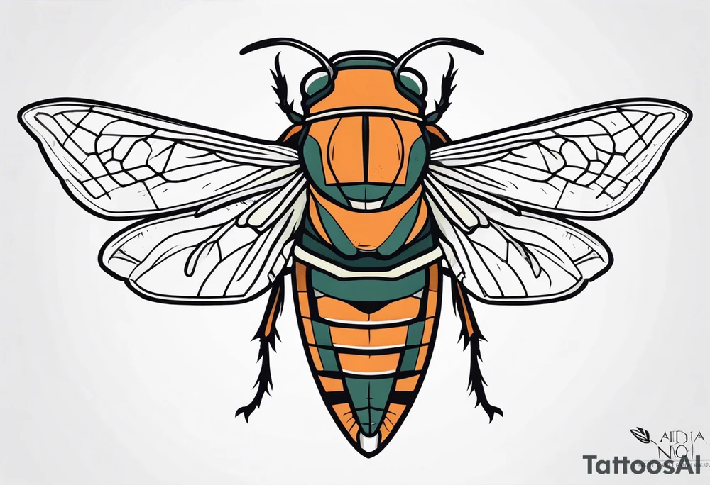 Neo traditional Cicada tattoo idea