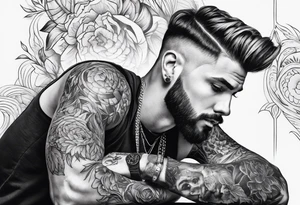 Tattoo artist with shord haircut man young tattoo idea
