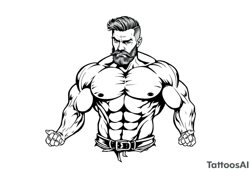 Muscle man old school tattoo idea