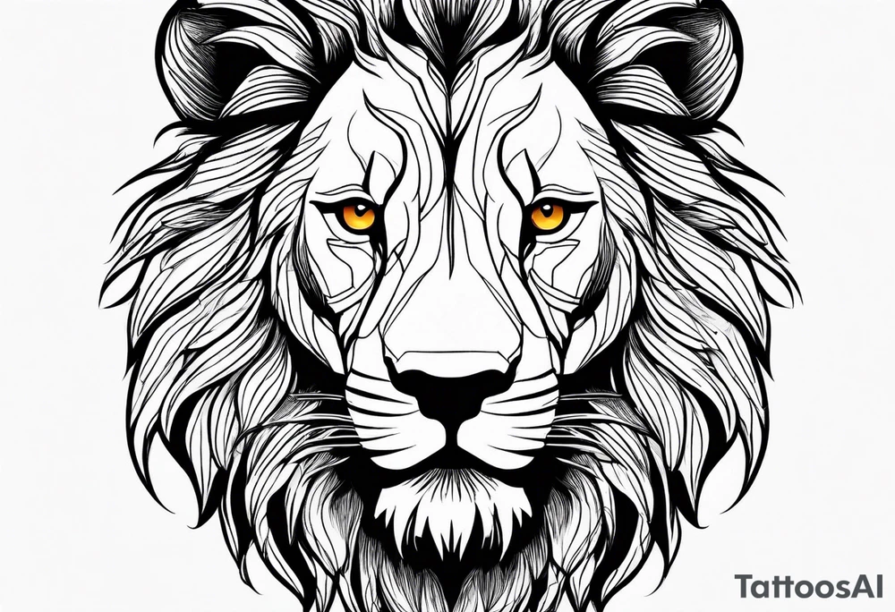 A minimalist lion silhouette tattoo idea