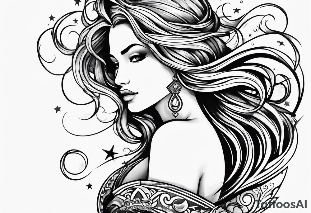 small, the word Aquarius tattoo idea