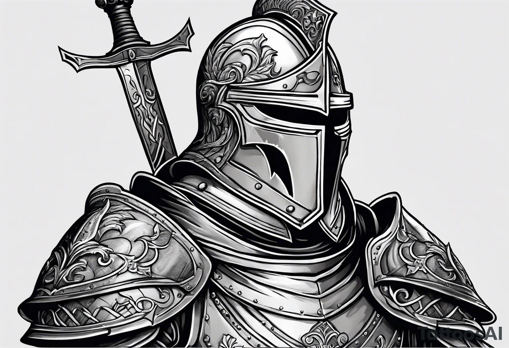 knight with heavy armor tattoo idea