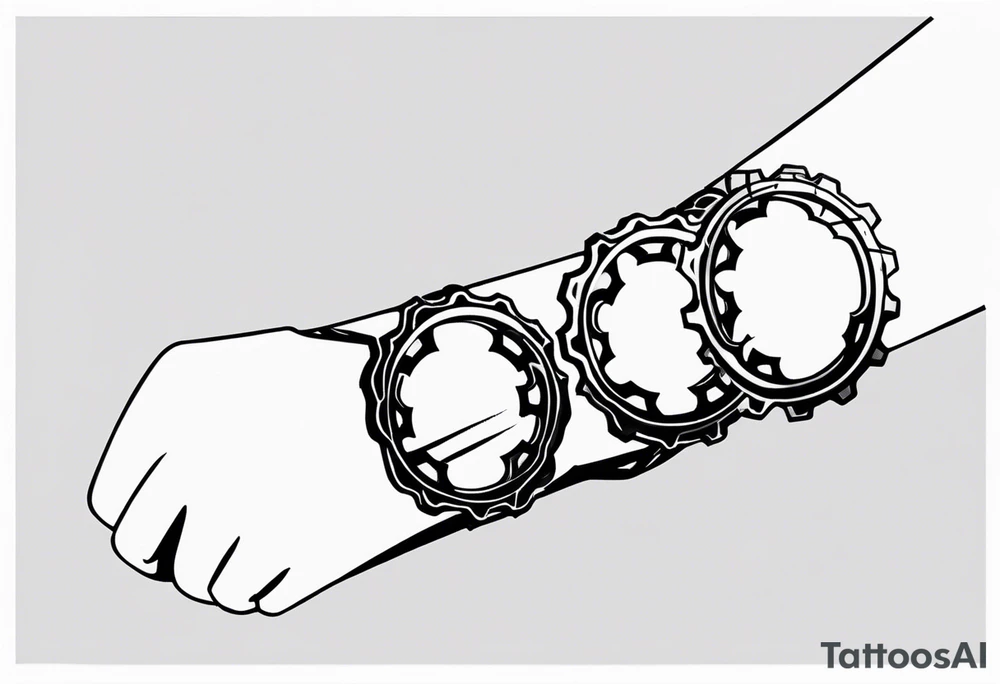 bicycle gear and chain around wrist tattoo idea
