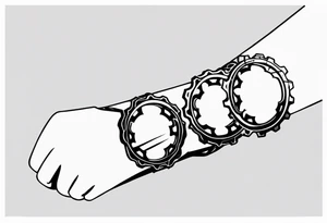 bicycle gear and chain around wrist tattoo idea