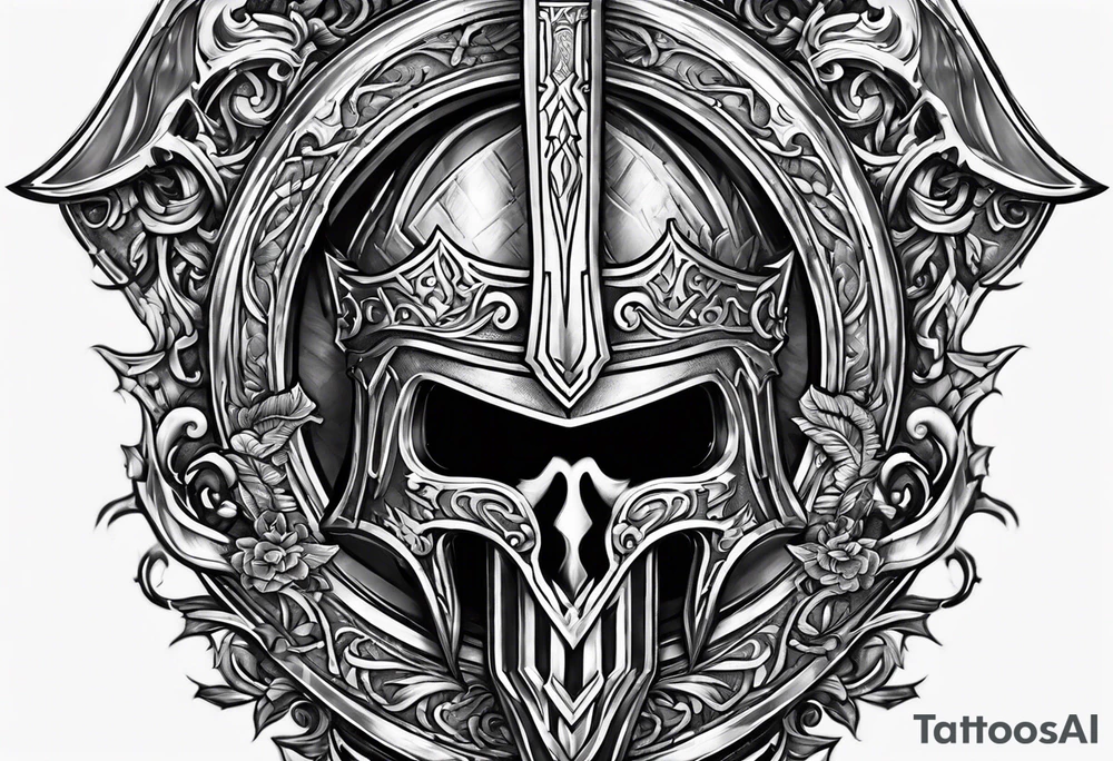 Valhalla sheild sword tattoo idea
