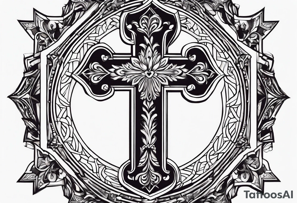 It should be a cross tattoo but it should contain a name that no one should come to know and the name is Gloria tattoo idea