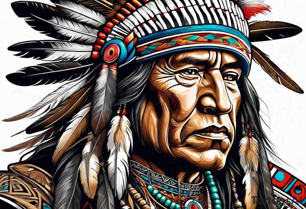 Native American, Irish, German, crest style, masculine, tattoo idea