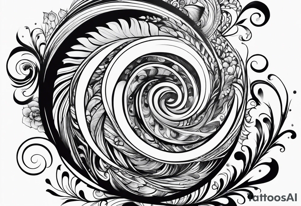 Swirling black ink, sleeve tattoo idea
