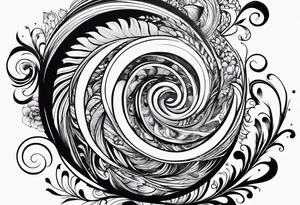 Swirling black ink, sleeve tattoo idea
