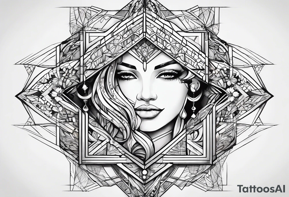 Linear, Connection, open triangle, imperfection, duality within oneself, possibility, intuition, hope, joy, spirituality and resilience. tattoo idea