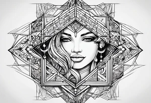 Linear, Connection, open triangle, imperfection, duality within oneself, possibility, intuition, hope, joy, spirituality and resilience. tattoo idea