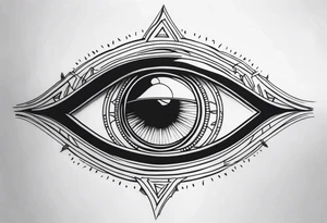 Band tool eye on elbow tattoo idea