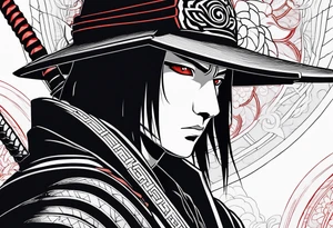 Itachi uchiha with samurai costume tattoo idea