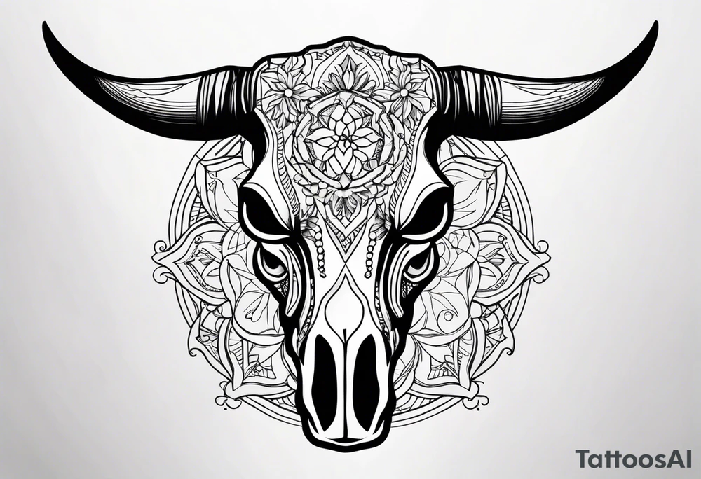 Cow skull tattoo idea