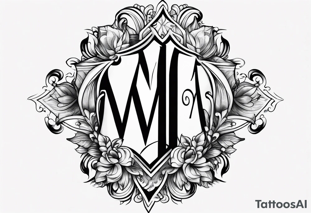 feminine poker letter M tattoo idea