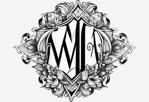 feminine poker letter M tattoo idea