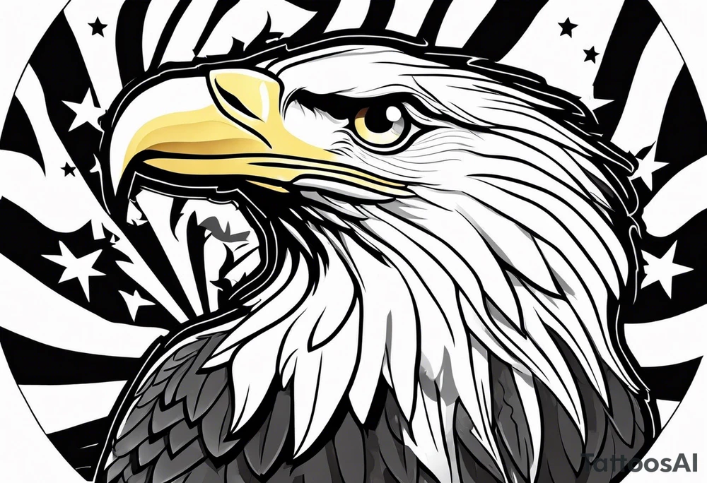 bald eagle smoking a cigarette tattoo idea