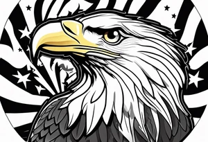 bald eagle smoking a cigarette tattoo idea