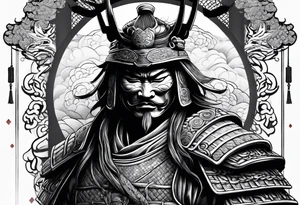 Samurai with mask tattoo idea