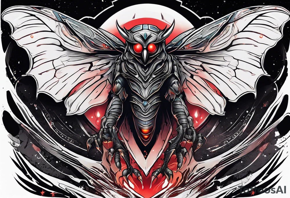 Mothman in action tattoo idea