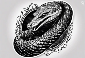 Black mamba Logo with black mamba snake wrapped around tattoo idea