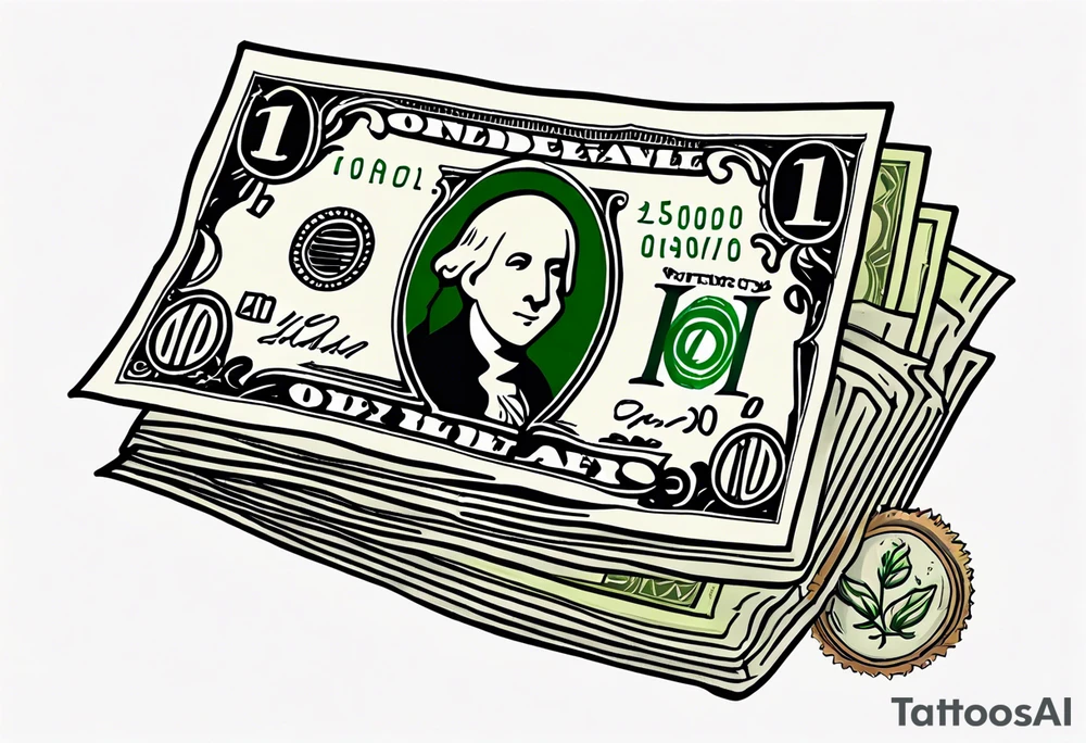 cute money tattoo idea