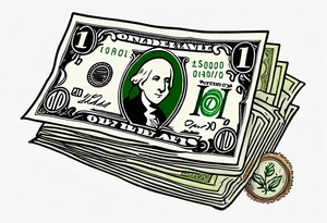 cute money tattoo idea