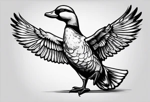 A silly goose dressed as an aviator tattoo idea