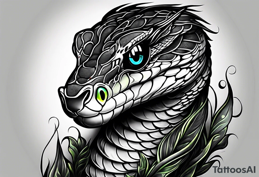 Snake eyes glowing in the dark tattoo idea