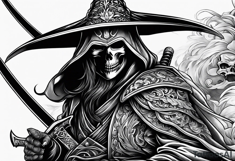 Katana and grim reaper tattoo idea