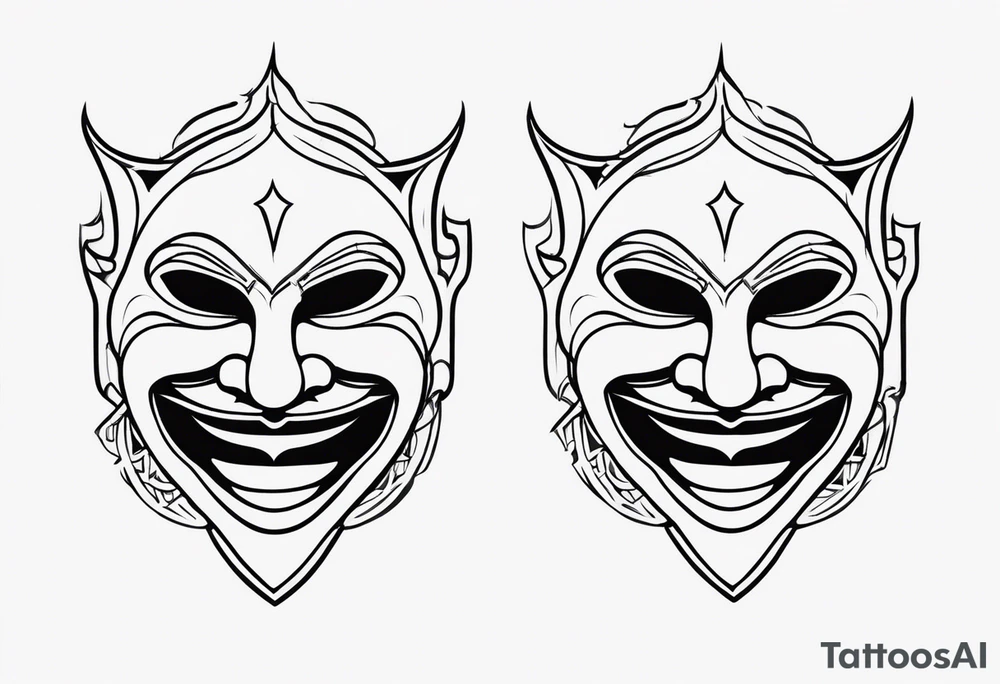 Gothic Laughing mask tattoo idea