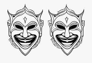 Gothic Laughing mask tattoo idea