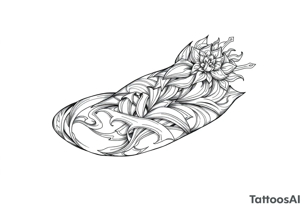 bold line ornamentaali tattoo idea