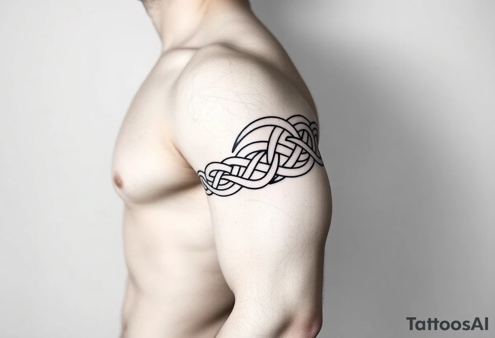 Māori style Celtic tribal knots
and bands black and white shading tattoo idea