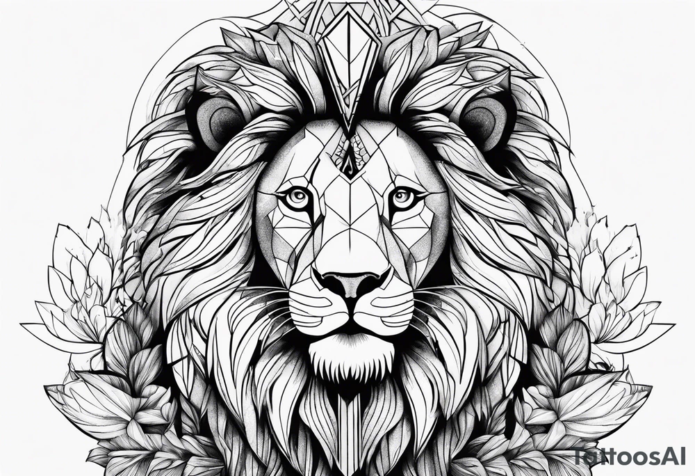 lion messed with woman tattoo idea