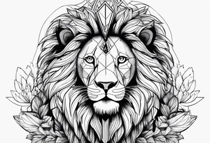 lion messed with woman tattoo idea