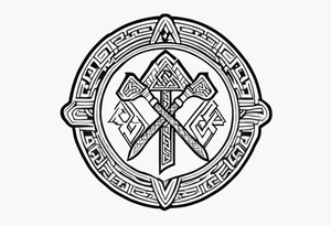 Valhalla sword shield axe Valknut victory tattoo idea