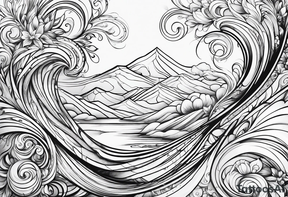Swirling black ink, sleeve tattoo idea