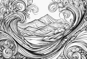 Swirling black ink, sleeve tattoo idea