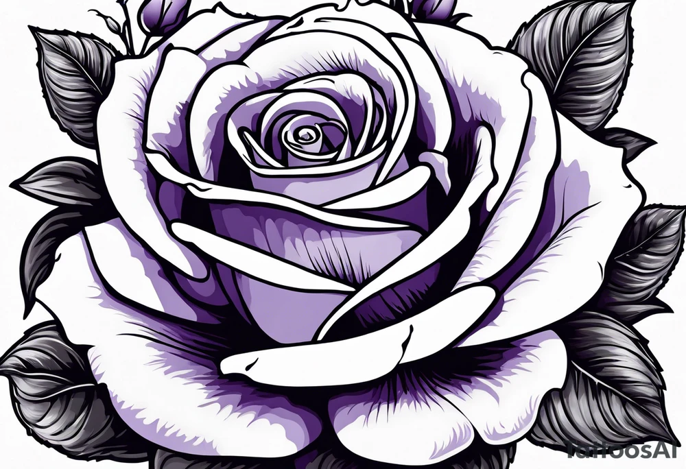 violet with greenery with a rose tattoo idea