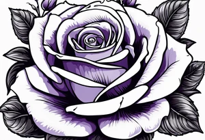 violet with greenery with a rose tattoo idea