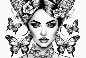 Beautiful women butterfly sarcastic comment svg tattoo idea