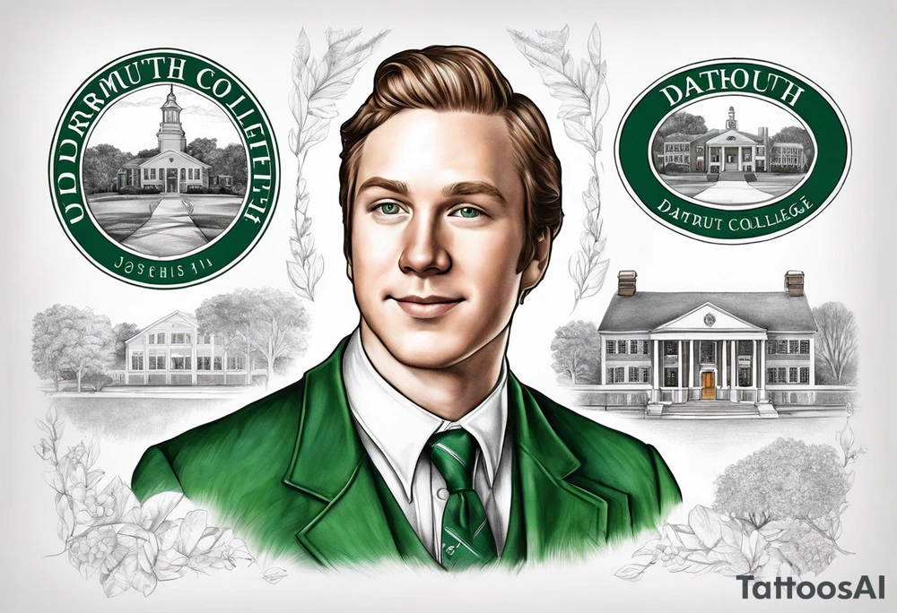 Joseph Smith Jr. wearing a Dartmouth College alumni shirt tattoo idea