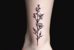 design very minimal Spring tatoo vertically for ankle tattoo idea