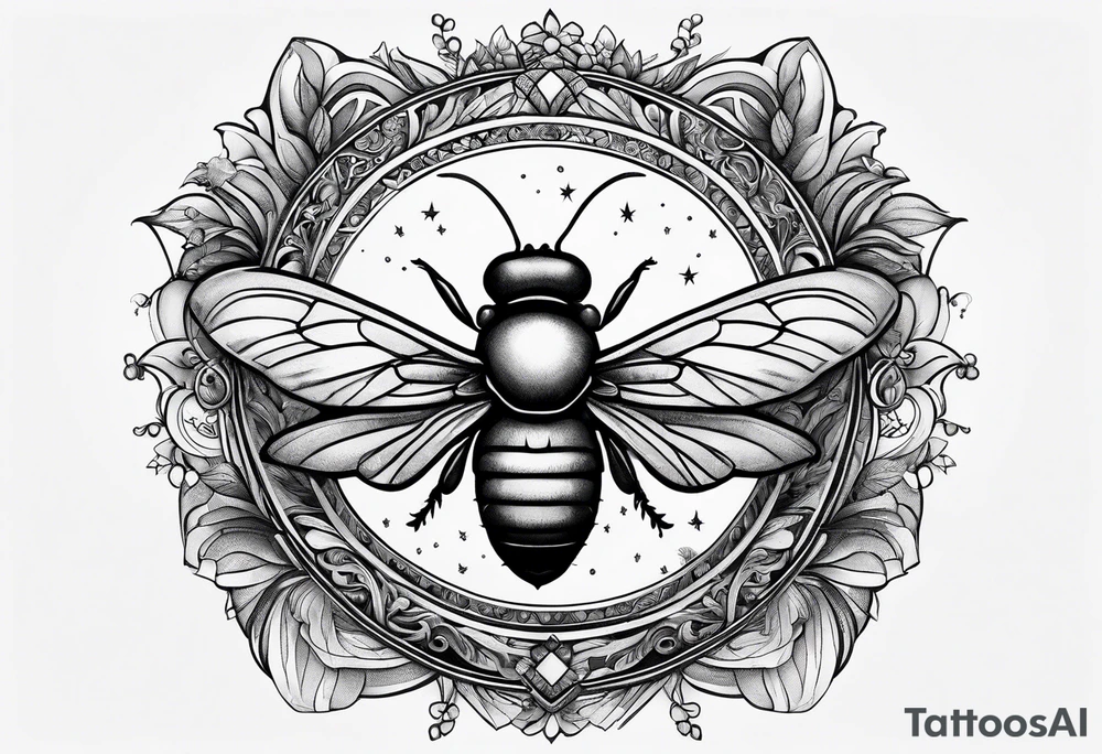 A fly top view and a crescent moon tattoo idea A fly top view and a crescent moon tattoo idea